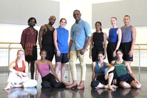 Marcus Jarrell Willis with Company Dancers in studio